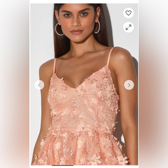 Lulus Feeling Flirty Floral Mini Skater Dress in Blush Pink - Picture 2 of 13